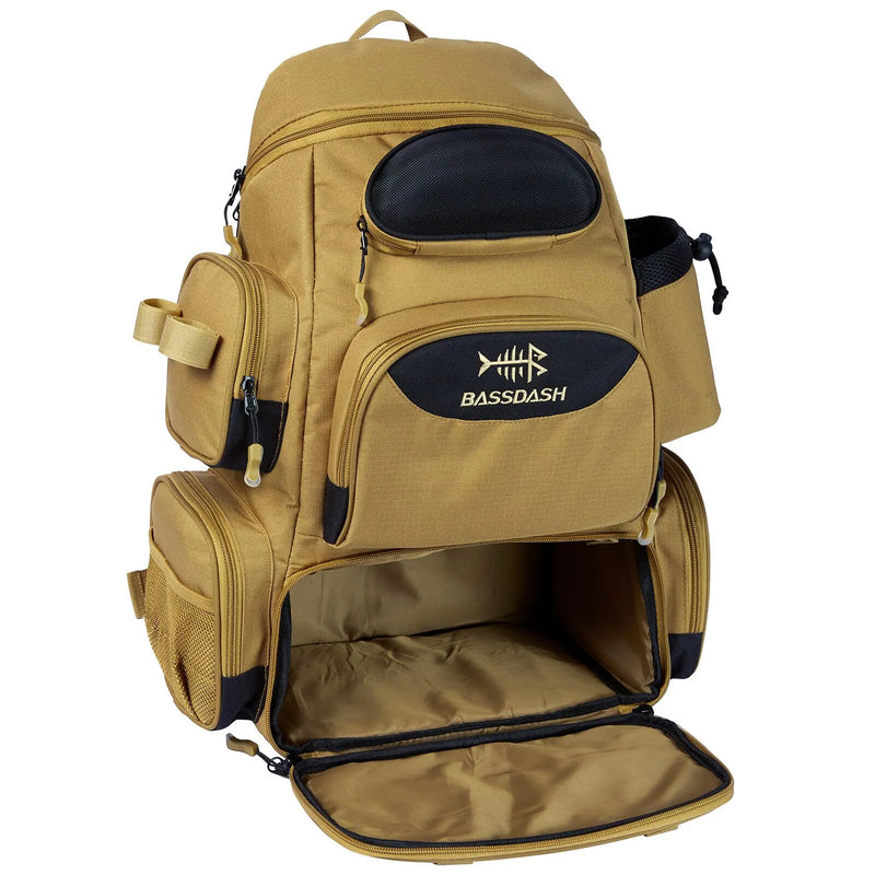 Bassdash Fishing Bag – Lightweight Tactical Tackle Backpack with Multiple Compartments