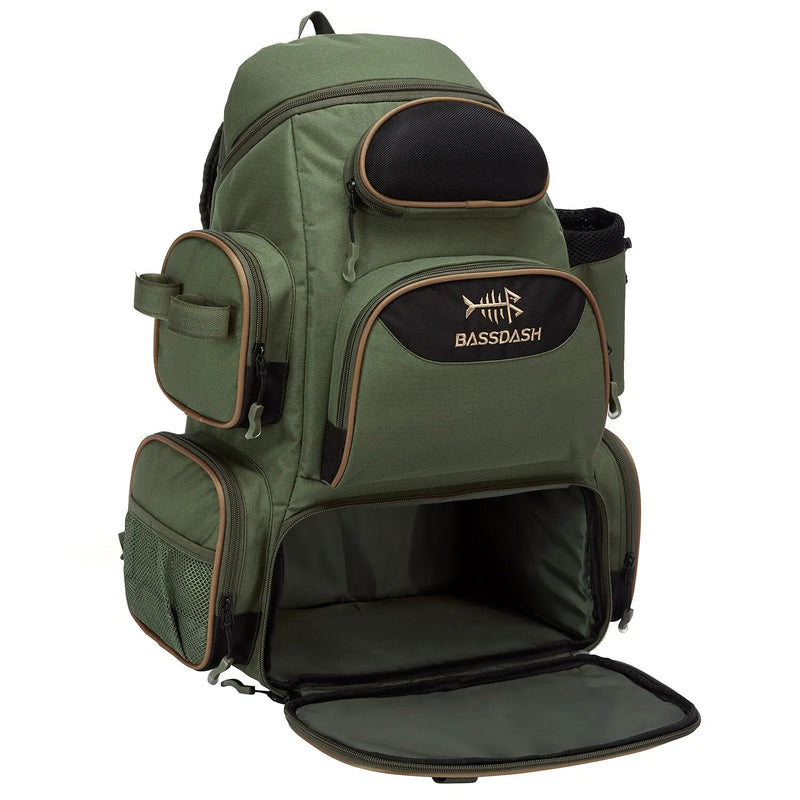 Bassdash Fishing Bag – Lightweight Tactical Tackle Backpack with Multiple Compartments